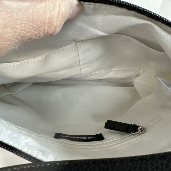Liz Claiborne LC Jess Top Zip 2.0‎ White With Black Trim/Strap Silver Hardware